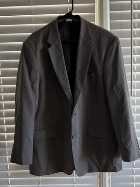 Croft & Barrow Charcoal Double Button Micro-Check Men's Sport Coat! Size 46 Reg